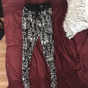 Black and white paisley joggers